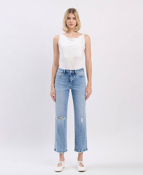 HIGH RISE ANKLE STRAIGHT JEANS