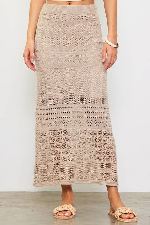 Open Knit Maxi Skirt
