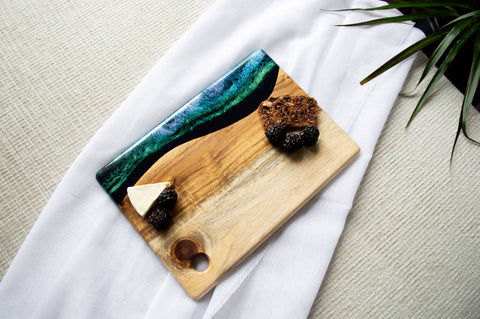 Small Wood Resin Cheese Board / Charcuterie Board