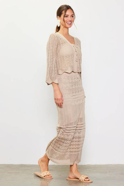 Open Knit Maxi Skirt