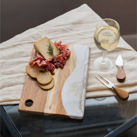 Small Wood Resin Cheese Board / Charcuterie Board