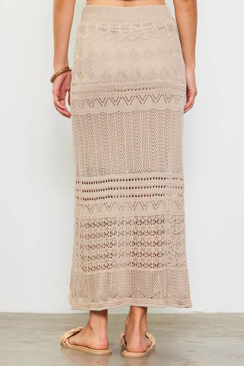 Open Knit Maxi Skirt